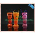 2015 Factory Wholesale hot plastic cup with swirly straw
